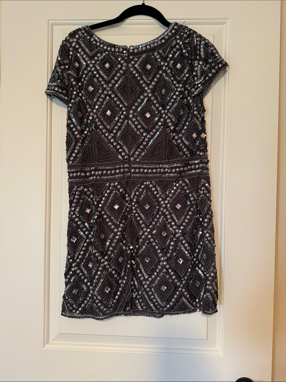 Adrianna Papell Grey Beaded Mini Dress - Picture 5 of 8